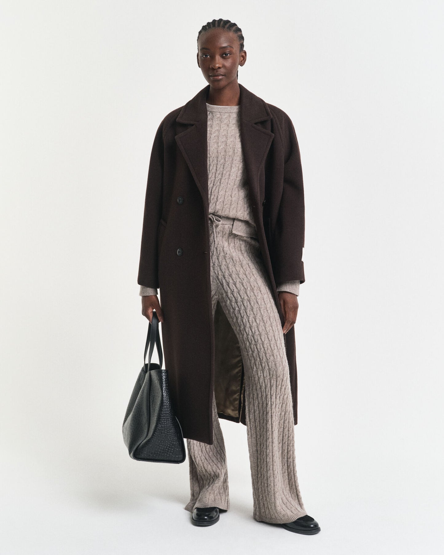 Cable Knit Wool Pants