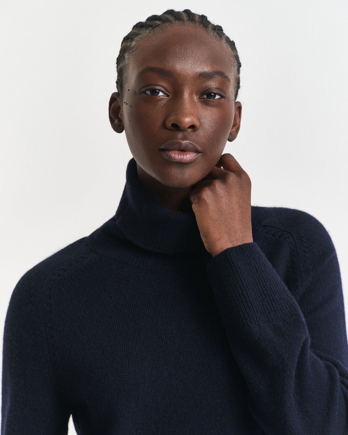 Knit Detail Turtleneck Dress