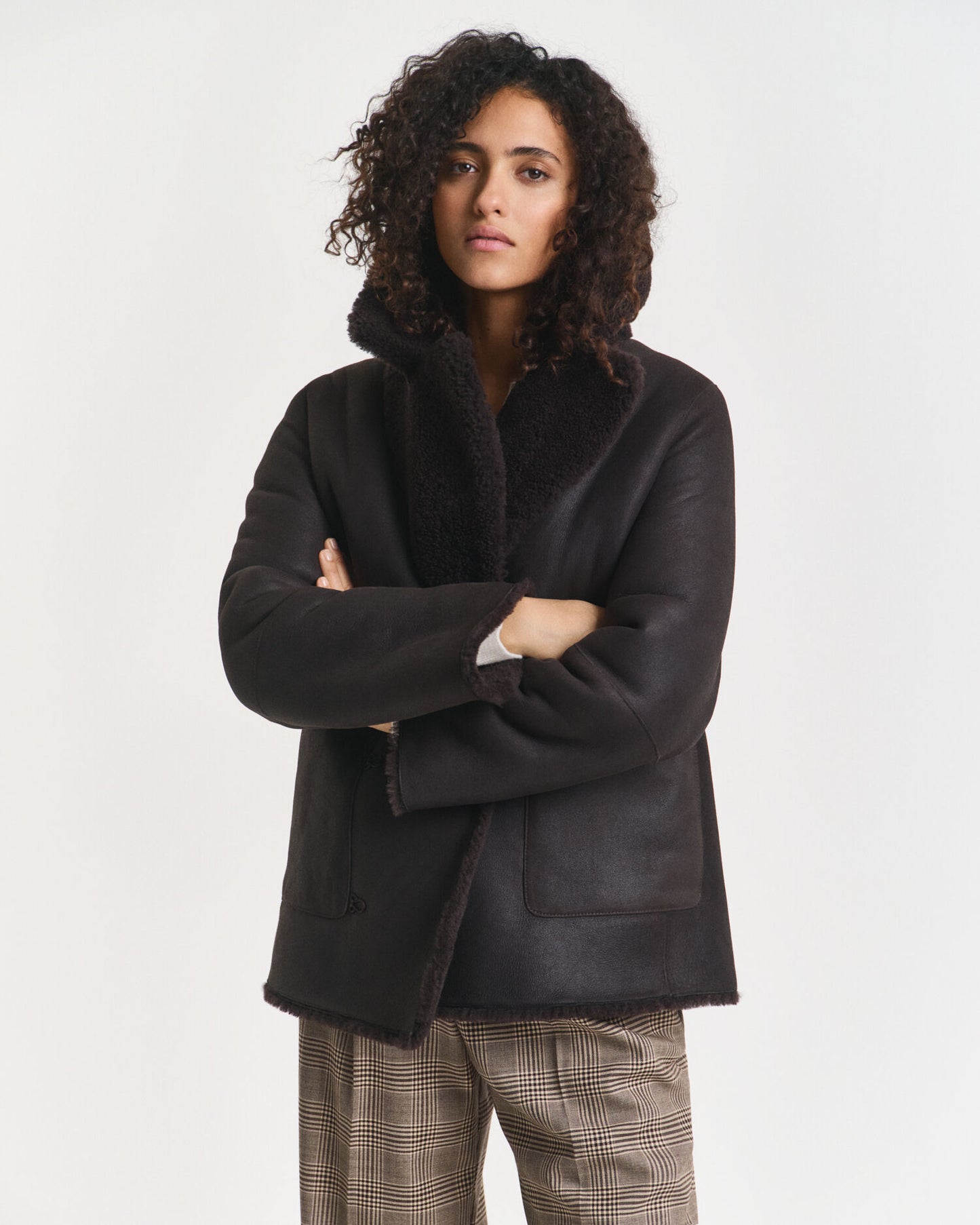 Reversible Shearling Peacoat