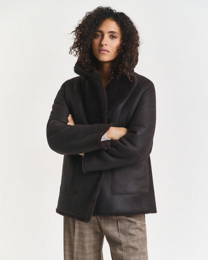 Reversible Shearling Peacoat