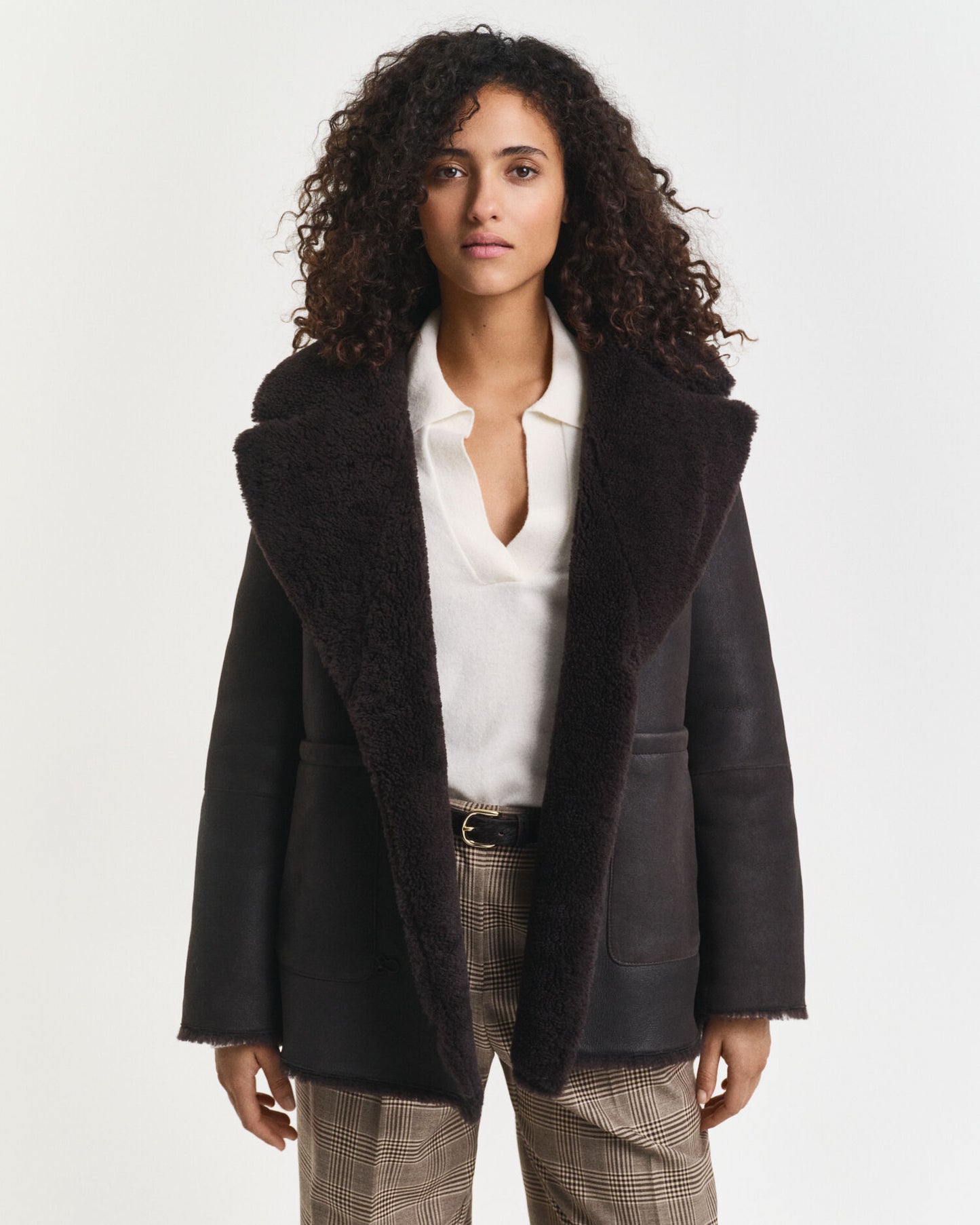 Reversible Shearling Peacoat