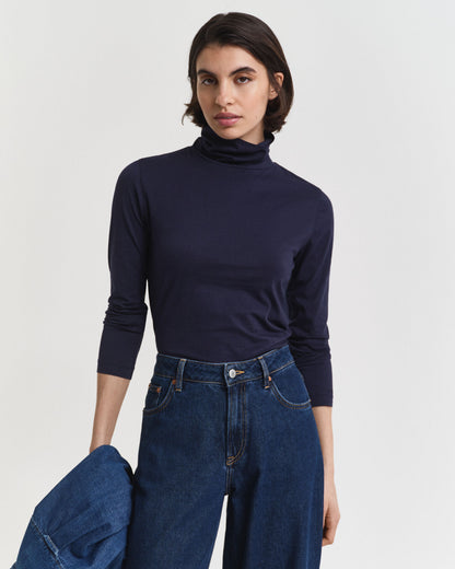 Lightweight Cotton Turtleneck Top