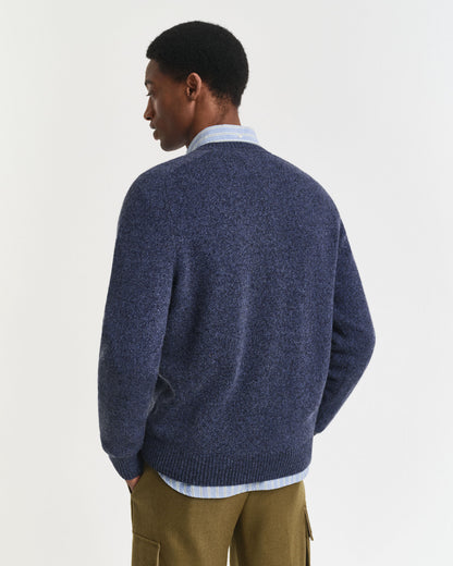 Wool Blend MoulineCrew Neck Sweater