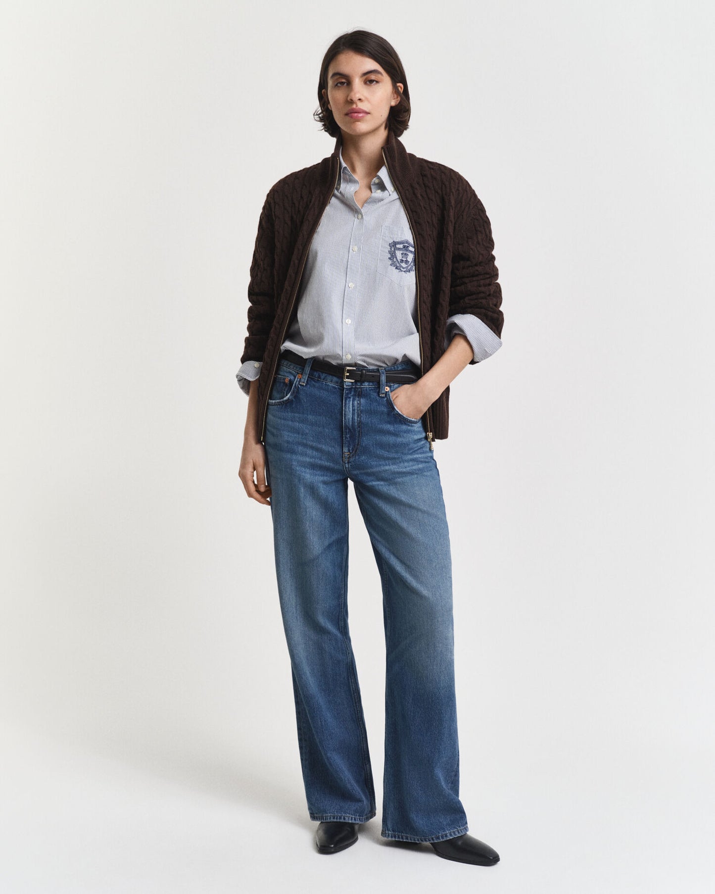 Cable Knit Zip Cardigan