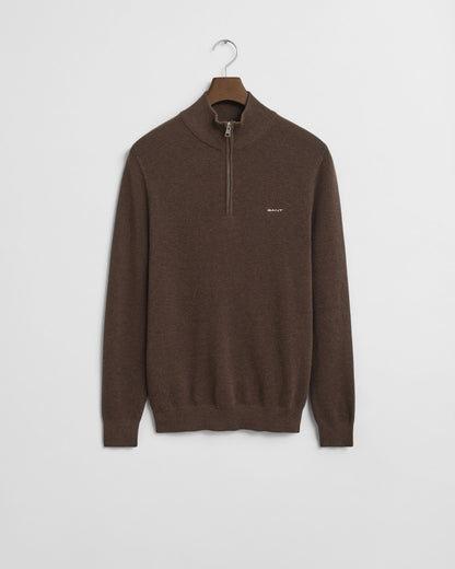 Cotton Piqué Half-Zip Sweater