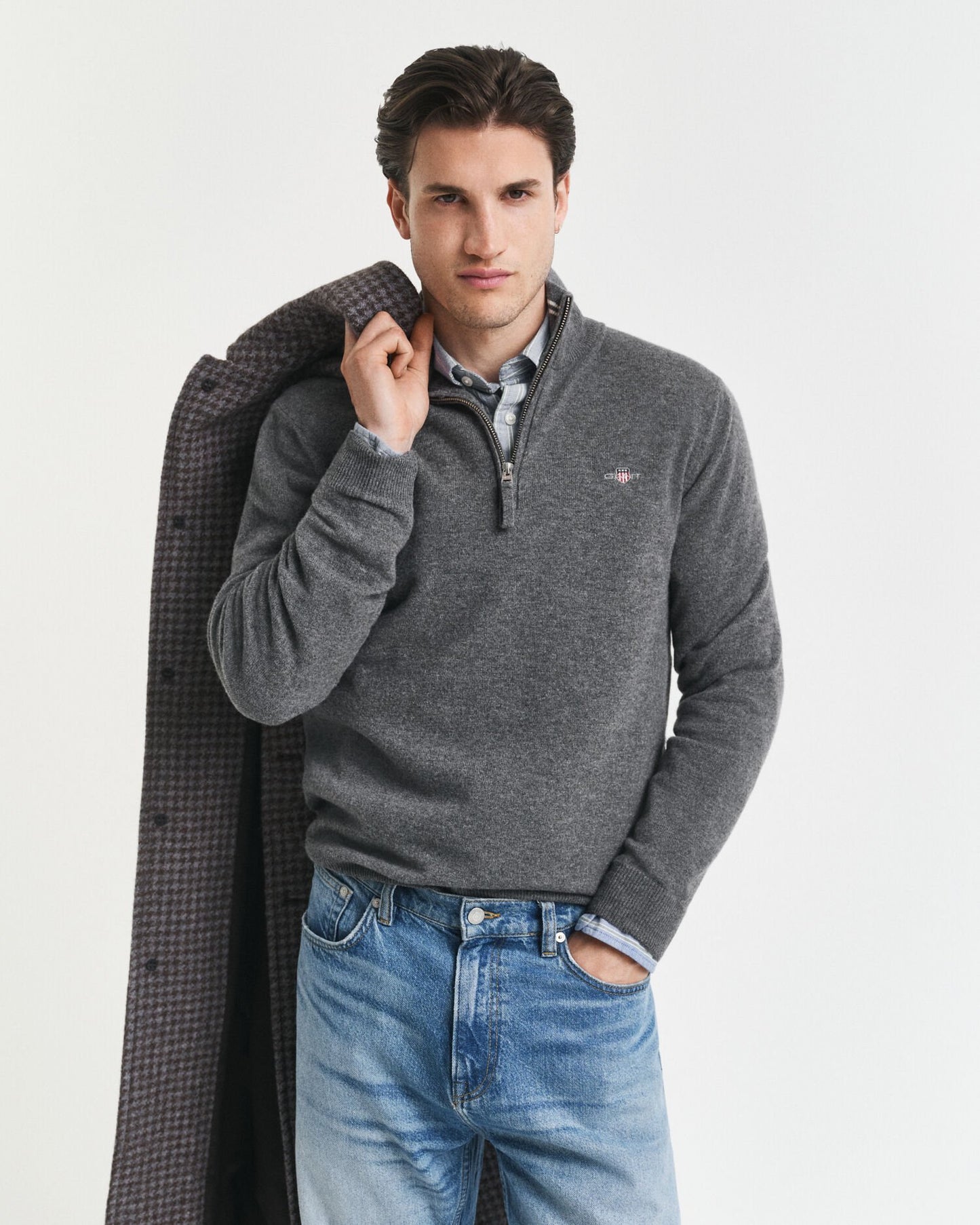 Superfine Lambswool Half-Zip Sweater