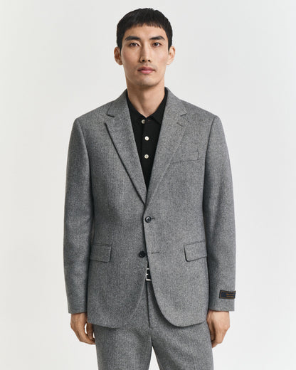 Slim Fit Flannel Herringbone Suit Jacket