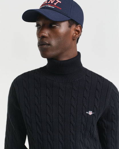 Cotton Cable Knit Turtleneck Sweater