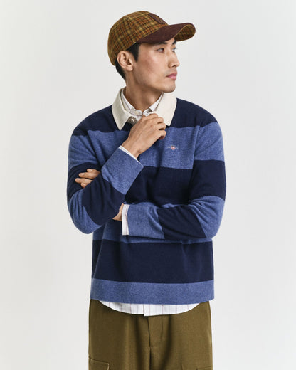 Striped Extra Fine Lambswool Rugger Sweater