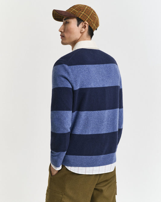 Striped Extra Fine Lambswool Rugger Sweater