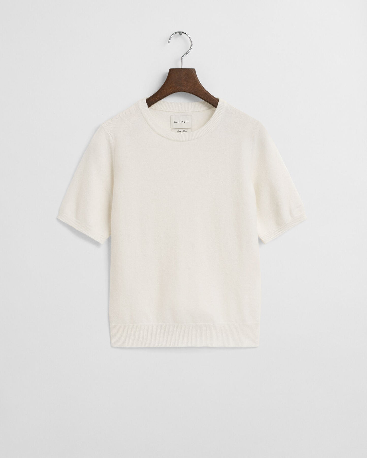 Superfine Lambswool Short Sleeve Crew Neck Sweater